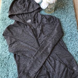Aritzia zippered hoodie in heather gray